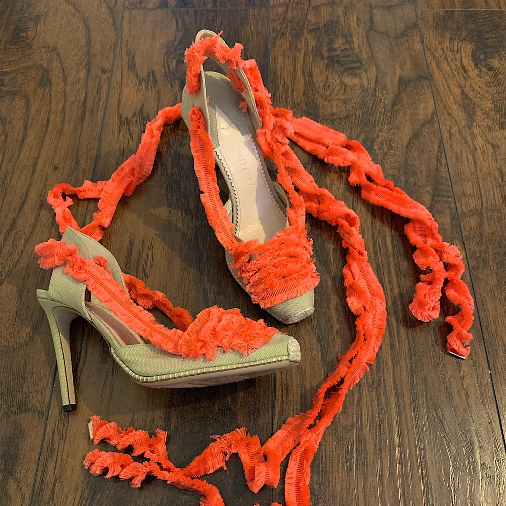 New ALTUZARRA Lace-Up CANVAS WRAPAROUND Espadrille Pumps EUR-39 US-8/8.5